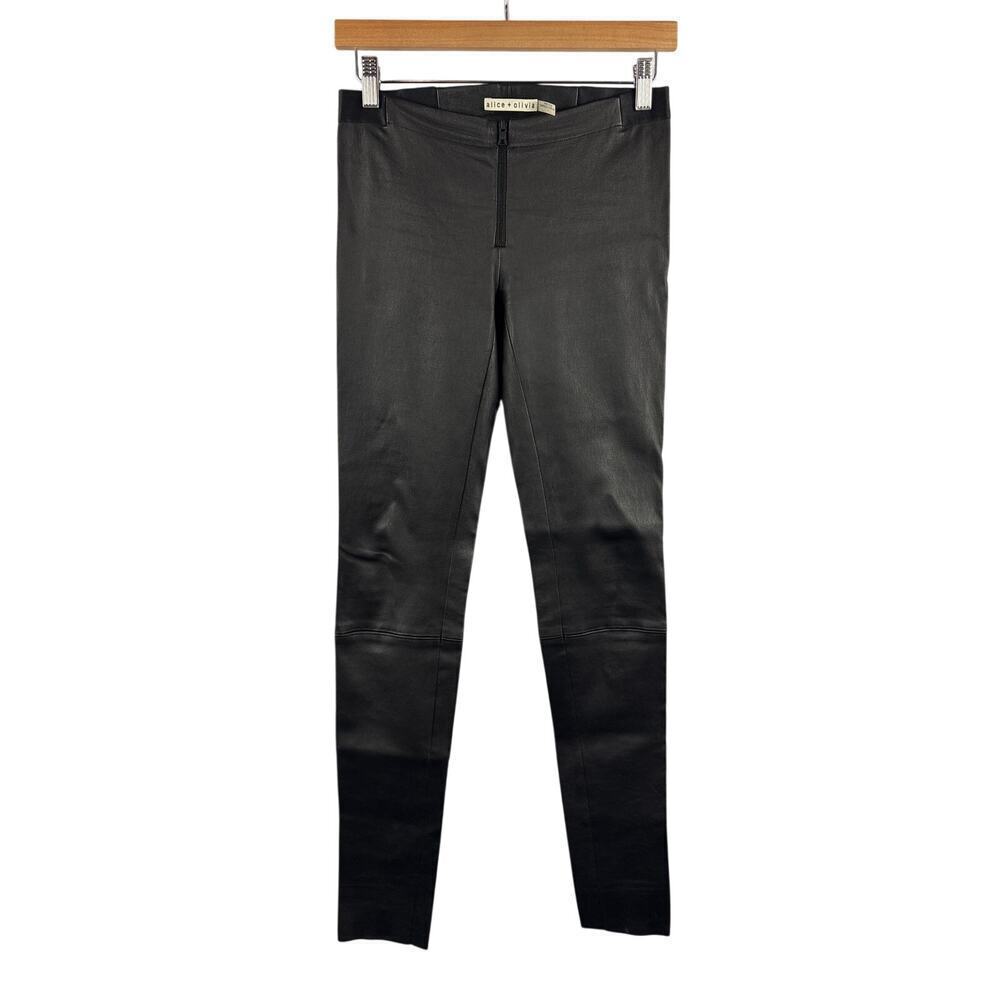 Women’s Alice + Olivia Size 0 Black Leather Pants